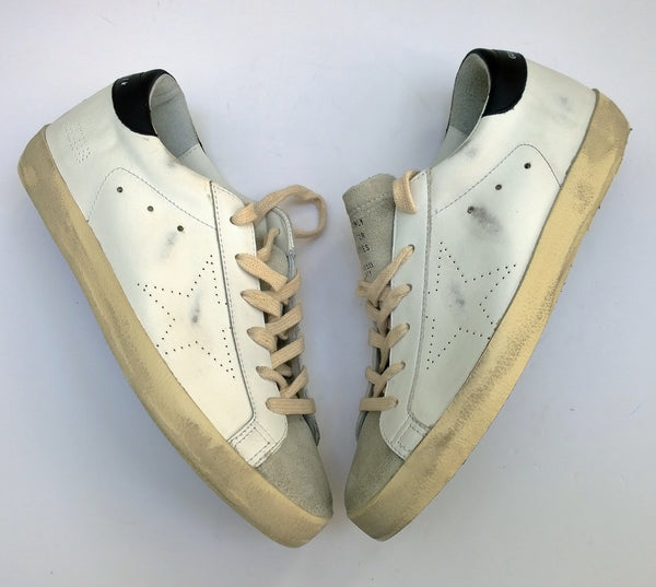 Golden Goose Super Star Skate Sneakers in White Leather with Suede Toe New in Box Trainers