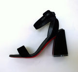 Christian Louboutin Miss Sabina 85 Black Velvet Ankle Strap Sandals New in Box Heels