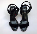 Christian Louboutin Miss Sabina 85 Black Velvet Ankle Strap Sandals New in Box Heels