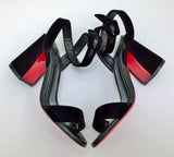 Christian Louboutin Miss Sabina 85 Black Velvet Ankle Strap Sandals New in Box Heels