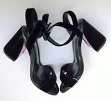 Christian Louboutin Miss Sabina 85 Black Velvet Ankle Strap Sandals New in Box Heels