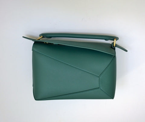 Loewe Puzzle Edge Small Bag in Forest Green New with Tags
