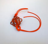 Loewe Anagram Orange Leather Charm with Foam Cord Tie New in Box Bagcharm