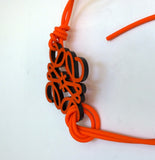 Loewe Anagram Orange Leather Charm with Foam Cord Tie New in Box Bagcharm