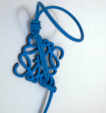 Loewe Anagram Charm in Azure Blue Leather with Foam Tie New in Box