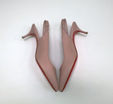 Christian Louboutin Sporty Kate Sling 55 Vintage Rose Leather Dusty Pink Leather New in Box