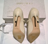 Jimmy Choo Bing 65 Heels in Linen Warm Cream Patent New in Box Shoes