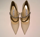 Jimmy Choo Bing 65 Heels in Linen Warm Cream Patent New in Box Shoes