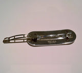Prada Black and Silver Hair Clip with Enamel Logo New in Box Barette