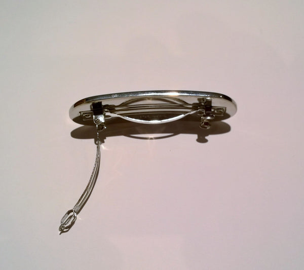 Prada Black and Silver Hair Clip with Enamel Logo New in Box Barette