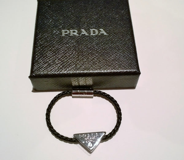 Prada Charm Bracelet with Leather and Metal New in Box
