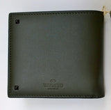 Valentino Garavani Rockstud Men's Wallet Dark Green Grey Leather