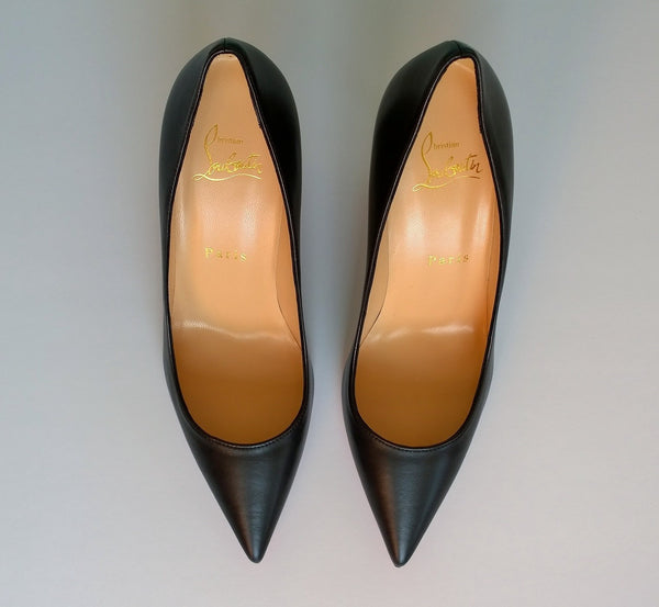 Christian Louboutin Kate 85 Black Leather Heels