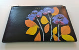 Christian Dior Navy Leather Flower Clutch Pouch Homme