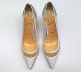 Christian Louboutin Galativi 85 White Leather and Mesh Heels Bridal Wedding Shoes