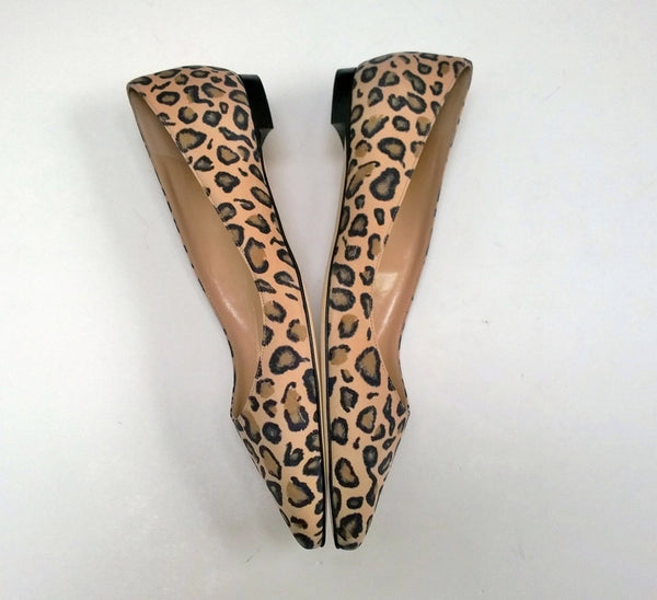 Manolo Blahnik BB Leopard Suede Flats Pointy Shoes New