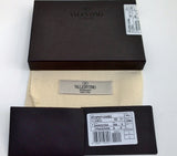 Valentino Garavani Rockstud Men's Wallet in Black and Green Leather Card Wallet Case