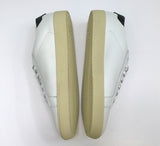 Saint Laurent Court Classic SL/06 Signa Low Top White Leather Sneakers with Black Logo Classic Trainers