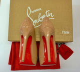 Christian Louboutin Bianca 140 Nude Patent Platform Heels