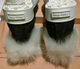 Miu Miu Winter High Top Faux Fur Sneaker Ankle Boots in Black Suede