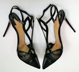 Christian Louboutin Double L 100 Black Patent and Mesh Heels