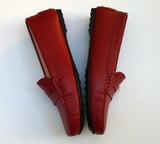 Tod's Gommino Rubber Dots Loafers in True Red Leather Flats