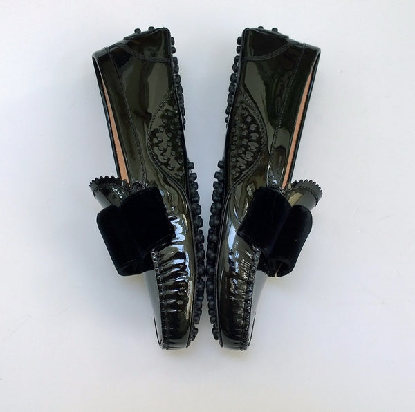 Tod's x Alessandro Dell'aqua Black Patent Patent Loafers sale shoes with velvet