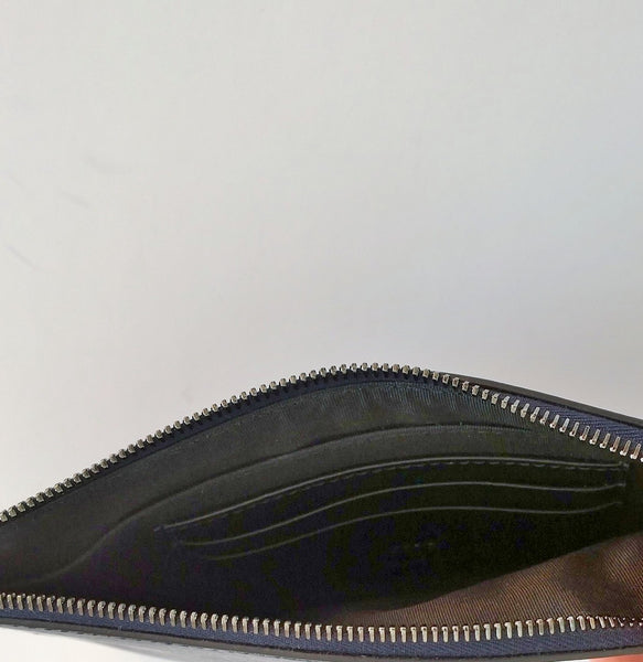 Christian Dior Navy Leather Flower Clutch Pouch Homme