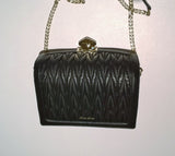 Miu Miu Confidential Black Leather Matelassé Gold Tone Chain Bag Small