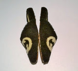 Gucci Eileen Interlocking G Shearling Slides in Black Flats GG