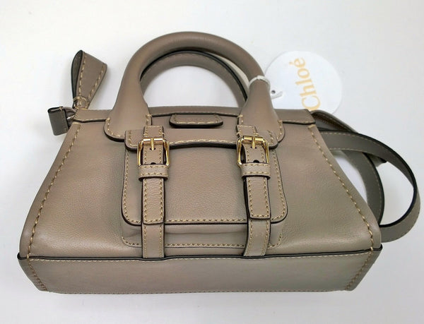Chloé Edith Mini Grey Leather Handbag Crossbody Small Bag