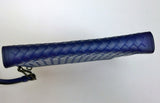 Bottega Veneta Intrecciato Clutch Bag Woven Leather Pouch Purse Blue