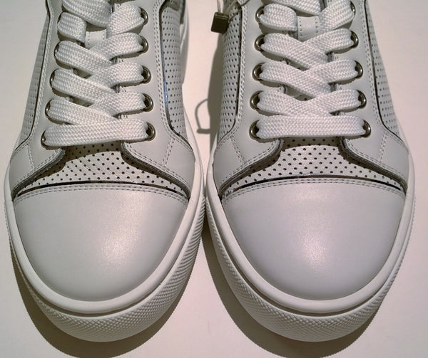 Christian Louboutin Vieirissima Perforated White Leather Sneakers Vierissima Trainers