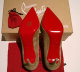 Christian Louboutin Kate 85 Fennec Khaki Brown Suede Heels Veau Velours