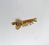 Gucci Bee Enamel and Rhinestone Logo Hair Clip Pin Accessories