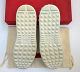 Valentino Garavani Open Sneakers in White and Gold Leather Trainers