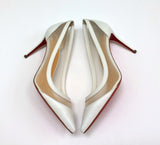 Christian Louboutin Galativi 85 White Leather and Mesh Heels Bridal Wedding Shoes