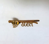 Gucci Bee Enamel and Rhinestone Logo Hair Clip Pin Accessories