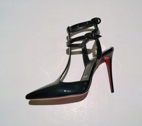 Christian Louboutin Maravilla 100 Black Patent Heels