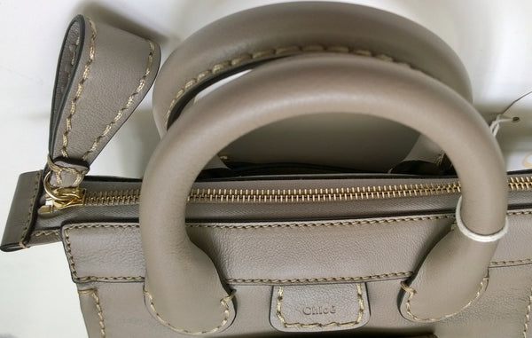 Chloé Edith Mini Grey Leather Handbag Crossbody Small Bag