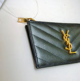 Saint Laurent Monogram YSL Card Wallet Black Case Zip Fragment