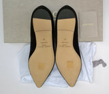 Jimmy Choo Romy Black Suede Pointy Flats Ballerina Shoes