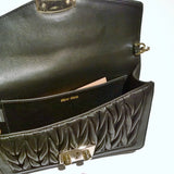 Miu Miu Confidential Black Leather Matelassé Gold Tone Chain Bag Small