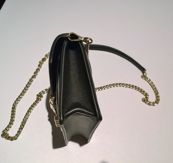 Miu Miu Confidential Black Leather Matelassé Gold Tone Chain Bag Small