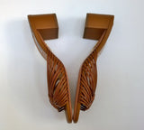 Aquazzura Club Braided Leather Sandals in Brown 50 Block Heel
