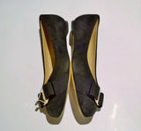Ferragamo Black Suede Varina Bow Flats US 4.5C