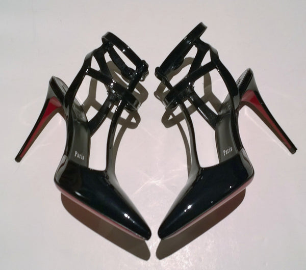 Christian Louboutin Maravilla 100 Black Patent Heels