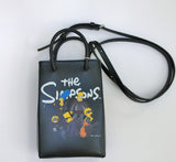 Balenciaga x Simpsons Black Leather Phone Bag Crossbody Purse