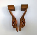 Aquazzura Club Braided Leather Sandals in Brown 50 Block Heel