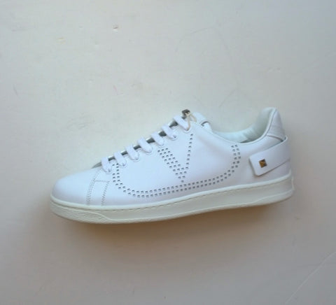 Valentino Garavani Backnet White Leather Sneakers Rockstuds